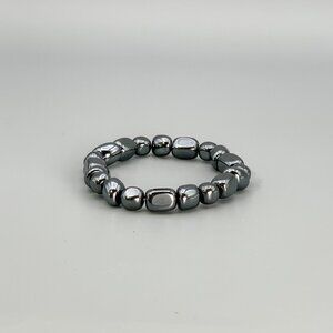 Hematite Chakra  Bracelet, Tumbled Polished Stones